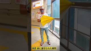 【ハプニング動画】突然、傘に裏切られた瞬間 #shorts