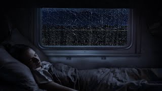 10 Hours ⚡️ Rain & Train sound 😴 Sleep till morning on a long-distance train with soothing rain