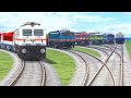 6 TRAIN CROSSING ON SINGLE JOINT CURVED RAILROAD | Electric Train | Train Videos | Shatabdi Express