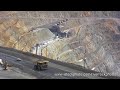 bingam mine utah large dump truck hauling copper ore in open pit mine.