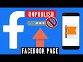 How to unpublish a Facebook page on Facebook app