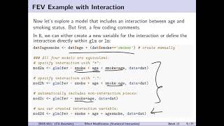 Multiple Linear Regression: Interactions (Effect Modification)