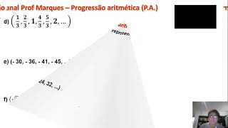 Progressão aritmética (P.A.). Quais das sequências seguintes representam progressões aritméticas?