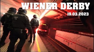 POLIZEIEINSATZ nach WIENER DERBY | PYRO in U-Bahn
