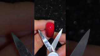 Red Glass Beads Cat Eye French Nails with magnet \u0026 scissors