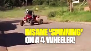 Austin Kruger ‘spinning’ a 4 wheeler