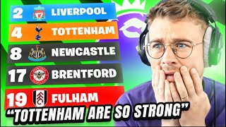 REACTING TO MY 22/23 PREMIER LEAGUE PREDICTIONS 😱