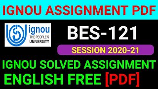 BES-121 Solved Assignment 2021, BES 121 Solved Assignment 2020-21 in English, BES 121 Assignment