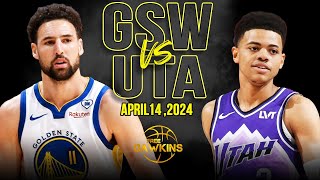 Golden State Warriors vs Utah Jazz  Game Highlights | April 14, 2024 | FreeDawki