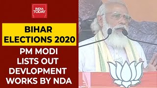 Bihar Elections: PM Modi Addresses 3 Public Rallies, Lists Out Development Works Done By NDA Govt