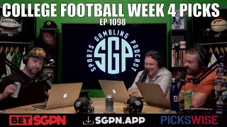 College Football Predictions Week 4 - SGP - College Football Podcast & College Football Picks