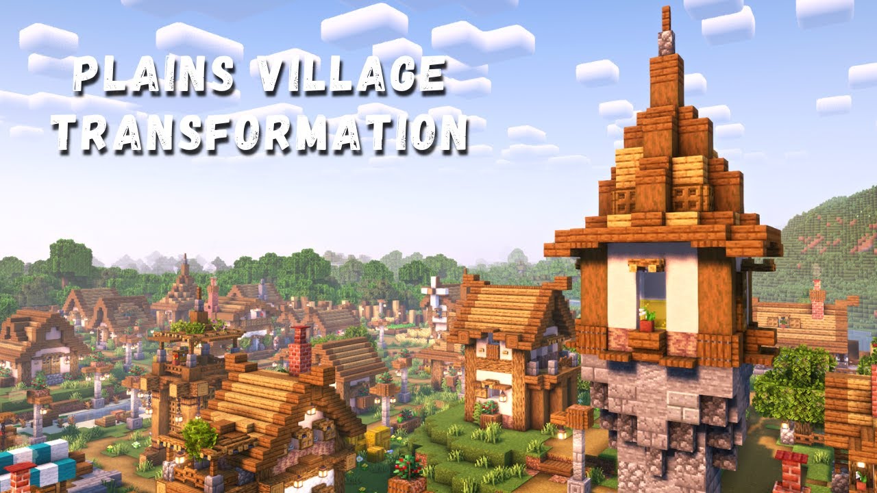 Minecraft Transforming An Entire Plains Village Timelapse Youtube