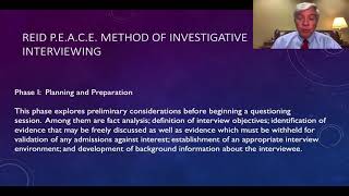 Reid P.E.A.C.E. Method of Investigative Interviews
