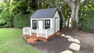 Kids OutDoor Playhouse BlackBird Outside and Inside View