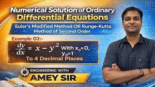 Example 02:-Euler's Modified Method OR Runge-Kutta Method of Second order