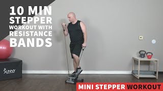 10 Minute Upper Body Stepper Workout w/ Resistance Bands