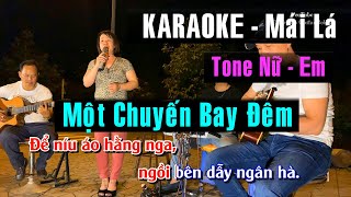 Karaoke Một Chuyến Bay Đêm - Tone Nữ | Beat nhạc sống Guitar Bolero Mái Lá | Nhạc Lính