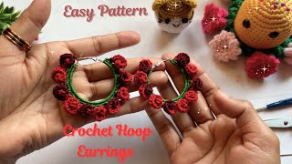 ⚡ CROCHET EARRINGS | HOW TO CROCHET HOOP EARRINGS | EARRINGS TUTORIAL | CROCHET FOR BEGINNERS🥰