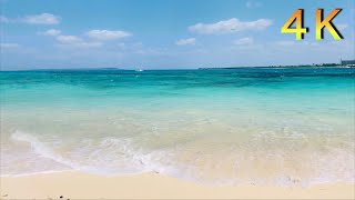 【4K】Only seasounds ocean waves white sand Tropical beach relaxing 宮古島　波の音で束の間の癒し　リラックス