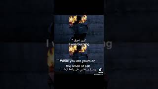 كنت احترق l was burning بينما أنت تعاتبني على رائحه الرماد while you are yours on the smell of ash