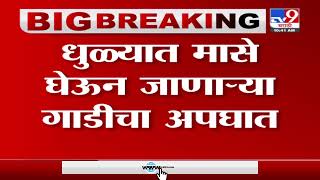 Dhule | धुळ्यात मासे घेऊन जाणाऱ्या गाडीचा अपघात, नागरिकांची मासे पकडण्यासाठी गर्दी -tv9