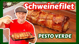 🥓🎍🧀SCHWEINEFILET in BACON | gefüllt mit grünem PESTO und PARMESAN | Grill \u0026 Chill / BBQ \u0026 Lifestyle