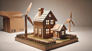 How to Make Working Model of a Wind Turbine from Cardboard | school project