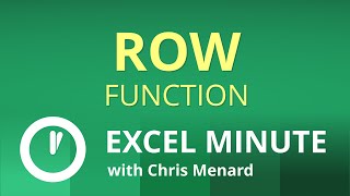 Excel ROW Function  | Excel One Minute Quick Reference