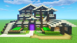 Minecraft Tutorial: How To Make A Ultimate Wooden Survival Mansion "Minecraft Tutorial 2020"