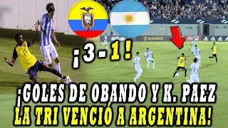 !VICTORIA APLASTANTE¡ LA TRI SUB 17 (3-1) ECUADOR VS ARGENTINA RESUMEN COMPLETO Y GOLES COPA EZEIZA