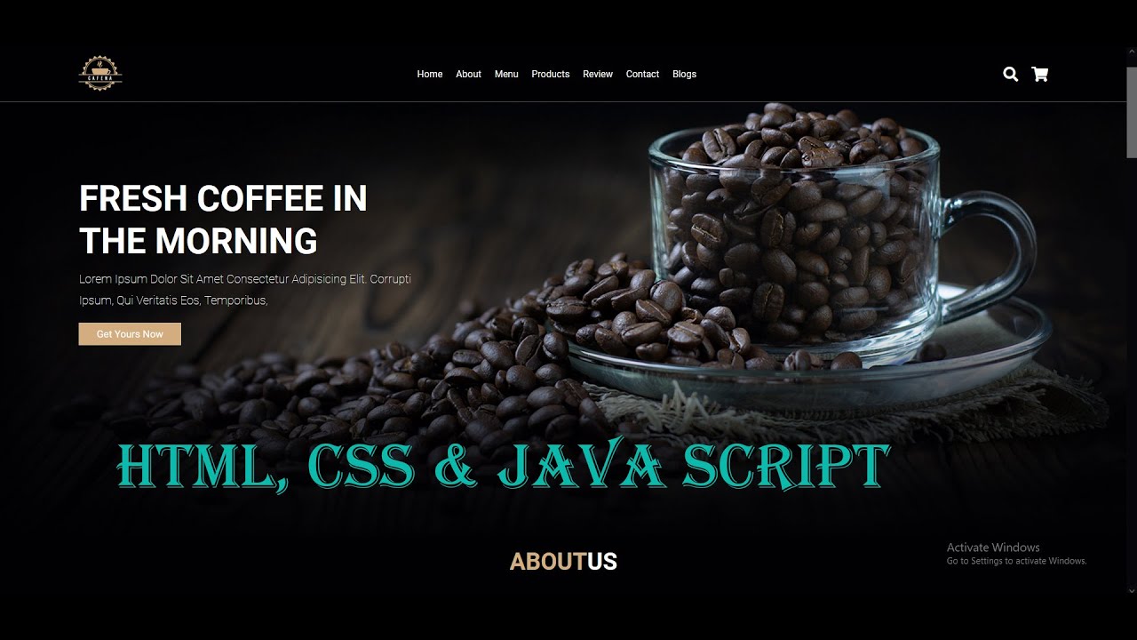 How To Make A Responsive Coffee Shop Website Design Using HTML - CSS ...