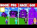 Minecraft Battle: NOOB vs PRO vs HACKER vs GOD! NETHER PORTAL HOUSE BUILD CHALLENGE in Minecraft