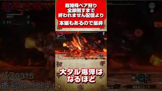 【全超特ペア狩り配信より】大タル爆弾はなるほど【MHXX】#short