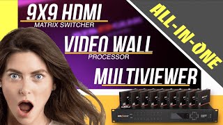 All-in-One 9x9 4K Matrix Switcher, Video Wall \u0026 Multiviewer - BG-4K-VP99PRO