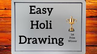 Holi Drawing easy | Happy Holi Poster Drawing | Holi Festival Drawing | Holi Special Card Drawing