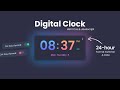 Digital Clock Design   With 12 hour 24 hour Format Switcher   Html, Css & Javascript.