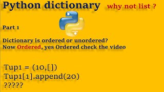 Python Dictionary in Hindi हिन्दी. Dictionary is ordered Now. video 29