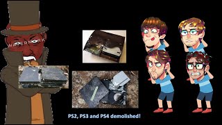 Lunatic Dad destroys PlayStation 2 3 and 4