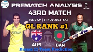 World Cup 2023, Australia vs Bangladesh, 43rd MatchPREDICTION | AUS vs BAN, Playing 11, CWC 2023