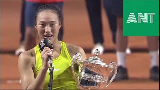 Qinwen Zheng interview after defeating Jasmine Paolini in the Palermo Ladies Final!
