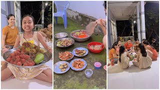 Baby Dzang has a barbecue at home with the big family