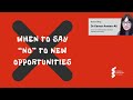 Dr Kamar Ameen-Ali - When to say no to new opportunities (in academia)