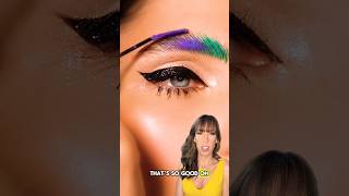RAINBOW EYEBROW hack?! #shorts #tutorial #eyebrows #react