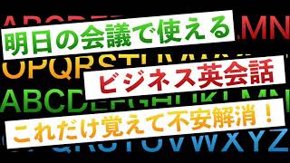 【不安解消】明日の会議で使えるビジネス英会話～これだけ覚えれば十分～