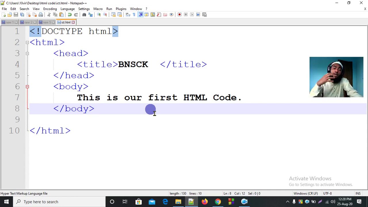 How To Write HTML Code In Notepad++ || Save And Run - YouTube