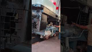 WAP7 LOCOMOTIVE Lowering on bogies after repairing.b#indianrailways #rrbje #wap7 #locomotive