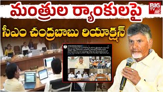 CM Chandrababu React on Ministers Rankings : మంత్రుల ర్యాంకుల పై సీఎం చంద్రబాబు రియాక్షన్ | BIG TV