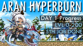 Maplestory Hyper Burning an Aran DAY 1 [Lvl 0-200 in 59 Minutes]