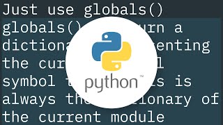 How to get a reference to current module's attributes in Python