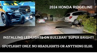 FULL Install/Wiring Nilight LED Bullbar Flood Spotlight 2024 Ridgeline Honda 6.5Inch 120W Off Road